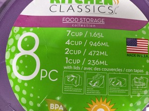 New Kitchen Classics 8 Piece Glass Food Storage Set