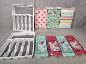 New Eco Vinyle Tablecloths, New Cutlery Organizers, and New Ice Cube Trays