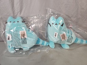 2 New GUND Pusheen Dinosheen Blue Dino Dinosaur Cat Plush