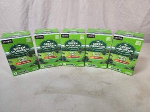 5 New Boxes of Green Mountain Half Caff K-Cups