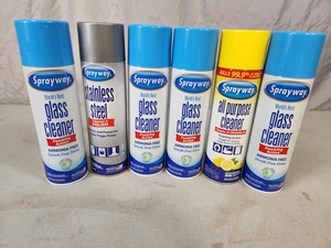 6 New Cans of Sprayway Cleaners