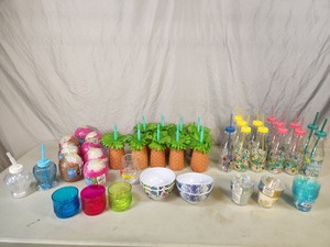 Large Assortment of New Tumblers with Straws and More