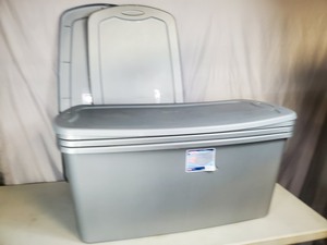 3 Large 50 Gallon Totes with Lids