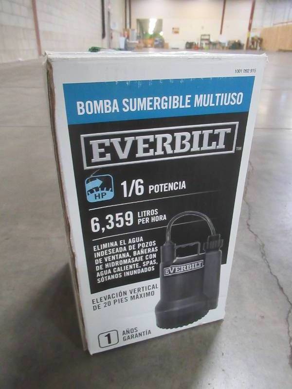 lot 143 image: Everbilt 16 HP Plastic Utility Pump, SUP54-HD.