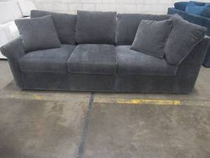 lot 406 image: CREATED FOR MACYs JONATHAN LOUIS FURNITURE Sofa in Charcoal, Approximate Dimensions 90 x 39 x 30 Tall. In Like New Condition