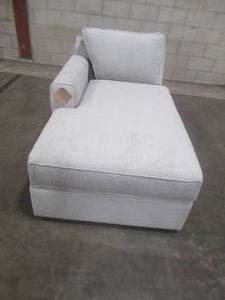 lot 411 image: CREATED FOR MACYs JONATHAN LOUIS FURNITURE LH Facing Chaise Lounge in Fresno Cement, Approximate Dimensions 62 x 36 x 30 Tall. In Like New Condition