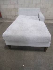 lot 412 image: CREATED FOR MACYs JONATHAN LOUIS FURNITURE RH Facing Chaise Lounge in Quentin Cloud, Approximate Dimensions 65 x 36 x 28 Tall. In Like New Condition.