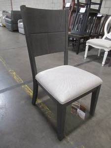lot 430 image: CREATED FOR MACYs SEN CHENG FURNITURE Wood Back Upholstered Side Chair. In Like New Condition.