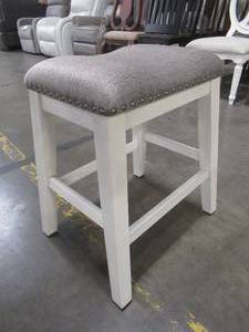 lot 432 image: CREATED FOR MACYs MING YOU FURNITURE  Upholstered Stool. In Like New Condition.
