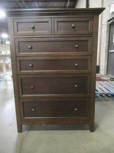 lot 434 image: CREATED FOR MACYs FURNITURE  Sanibel 6 Drawer Dresser in Cherry Wood, 210-783124. In Like New Condition.