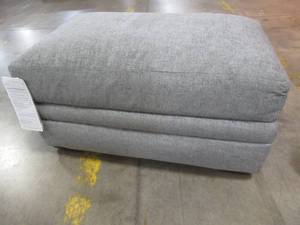 lot 442 image: CREATED FOR MACYs KFI FURNITURE Ottoman in Sterling Gray.  In Like New Condition. Approximate Dimensions 36 x 23 x 18 Tall.