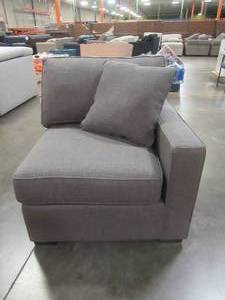 lot 450 image: CREATED FOR MACYs JONATHAN LOUIS FURNITURE Sectional Sofa Right Arm Facing Chair  in Steele (Chair Only). In Like New Condition Approximate Dimensions 38 x 34 x 30 Tall.