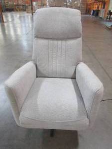 lot 459 image: CREATED FOR MACYs FURNITURE, UNKNOWN MANUFACTURER Power Reclining Office Chair in Light Grey. In Like New Working Condition. Approximate Dimensions 29 x 30 x 45 Tall.