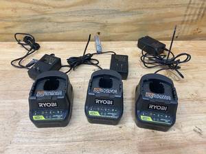 lot 13 image: RYOBI Lot of 3-  18V Battery Chargers