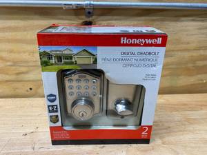 lot 46 image: HONEYWELL 8712309 Electronic Entry Deadbolt with Keypad, Satin Nickel