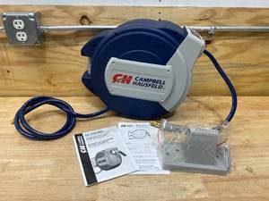 lot 103 image: CAMPBELL HAUSFELD 38 in. x 50 ft. Hybrid Retractable Air Hose Reel