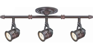 lot 110 image: HAMPTON BAY 3-Light Antique Bronze Ceiling Bar Track Lighting Kit