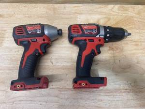 lot 55 image: MILWAUKEE M18 18-Volt Lithium-Ion Cordless 14 in. Hex Impact Driver (Tool-Only) with M18 18-Volt Lithium-Ion Cordless 12 in. Drill Driver (Tool-Only)