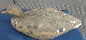 lot 45 image: LARGE DUCK MADE OF CORK DECOY