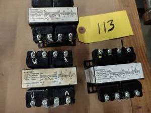lot 113 image: (3) Transformers, .05 KVA, No. 9070...