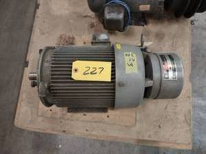lot 227 image: US Motors 3 hp. Motor with Brake...