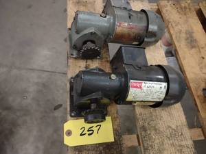 lot 257 image: (2) 18 hp. Right Angle Gear Motors...