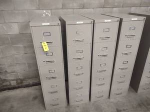 lot 372 image: (4) Five Drawer File Cabinets...