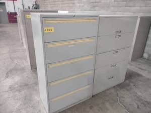 lot 383 image: (3) Assorted Five Drawer Lateral Fi...