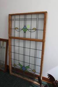 lot 762 image: WoodStained Glass Window 43-34x76