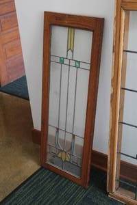 lot 763 image: WoodStained Glass Window 17x46