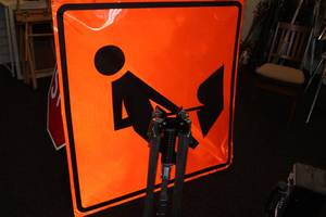 lot 768 image: Road Work Sign 69x69 with Stand
