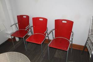 lot 626 image: Lot of (3) PlasticMetal Conference Arm Chairs