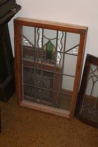 lot 674 image: WoodStained Glass Window