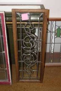 lot 675 image: WoodStained Glass Window