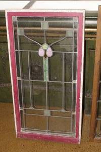 lot 676 image: WoodStained Glass Window