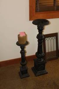 lot 681 image: Lot of (2) Metal Candleholders