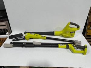 lot 19 image: Ryobi Cordless 18V Pole Saw and Blower