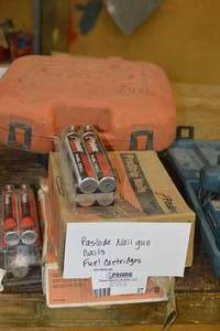 Paslode Nail gun, Battery, Nails, Fuel cartridges