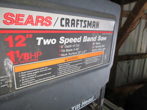 Craftsman bandsaw, 12, 2 speed til...