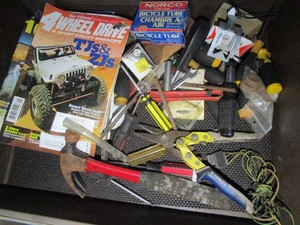 Tools with pipe wrench...