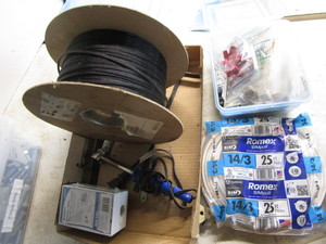 Electrical supplies, fiber tubing...