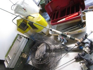 Fishing Bait buckets, rods- summer...