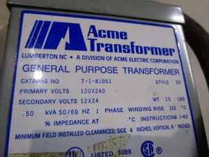 Acme general purpose transformer, s...