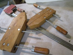 Wood clamps 10 & 12, Bessey 44 bar...
