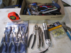 Tools pliars, ruler...