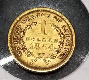 1854 type 1 US GOLD DOLLAR UNC