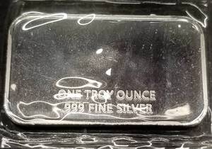 1 TROY OZ .999 FINES SILVER BUFFALO BAR