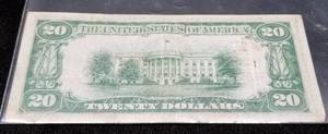 1929 US $20 NATIONAL CURRENCY FEDERAL RESERVE BANK OF KANSAS CITY