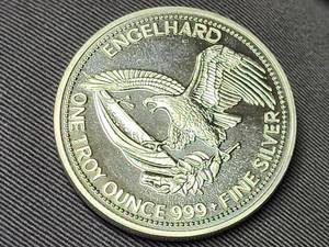 1985 ENGELHARD THE AMERICAN PROSPECTOR 1 TROY OZ .999 FINE SILVER