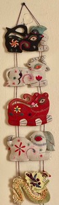 Multicolored Fabric Hanging Ethnic Animal Decor